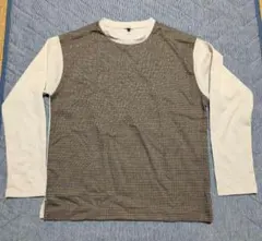 【美品】a.v.v◆長袖カットソー◆Mサイズ◆ホワイト/グレー