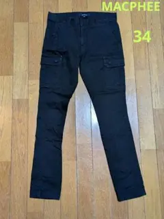 ブラック スキニーストレッチパンツ サイドポケット付　マカフィー　MACPHEE
