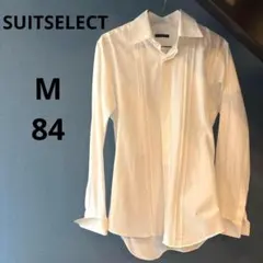 スーツセレクト　長袖　シャツ　ワイシャツ ホワイト　ストライプ　M 84