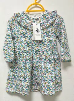 新品プチバトー81cm 総柄ワンピース長袖¥9,900