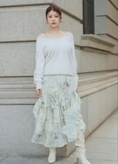 SNIDEL 今季完売　ラッフルフリルティアードスカート