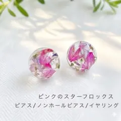 煌めく花々。スターフロックスと金箔　ピアス/ノンホールピアス/イヤリング