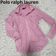 【美品】Polo Ralph Lauren ピンク 太 ストライプシャツ 6