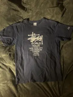 Stüssy Championコラボ ワールドツアー Tシャツ M ネイビー