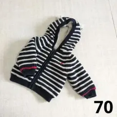baby GAP ストライプフード付きアウター 70 / 12-18ヶ月