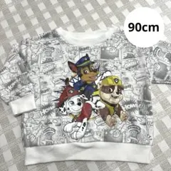 パウパトロール　総柄　トレーナー裏起毛　90cm