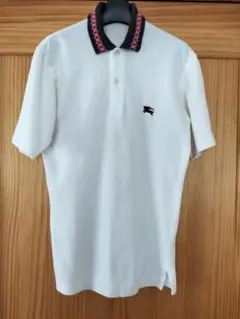 Burberry 白ポロシャツ　90' ビンテージ　〈Ｓサイズ〉　白タグ　半袖