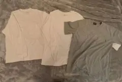 ホワイト・グレー無地 Tシャツ3枚セット