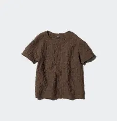 ユニクロ　シャーリングT ダークブラウン