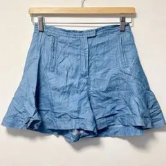 一点もの✨キュロットパンツ ショートパンツ デニム風 ブルー 大人カジュアル