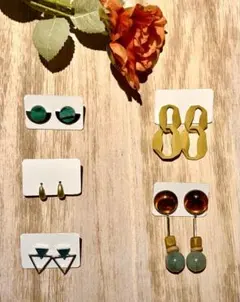 多様なデザインのピアス5ペアセット