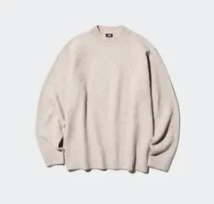 UNIQLO スフレヤーンクルーネックセーター ベージュ