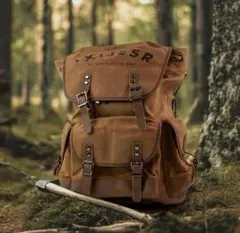 新品未使用 XLIJESR 大容量キャンバスバックパック ヴィンテージ