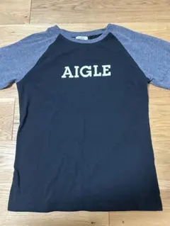 AIGLE エーグル ロンT ラグラン 長袖Tシャツ ロゴ M レディース