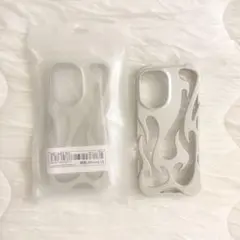 炎 シルバー フレームデザイン iPhone16 ケース