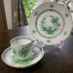 A.【HEREND】超美品☆インドの華☆23cmプレート5枚 A.【HEREND】超美品☆インドの華☆23cmプレート5枚 A.【HEREND】