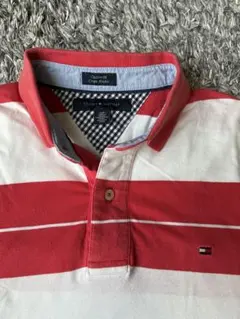 TOMMY HILFIGER ポロシャツ レッド ホワイト ボーダー Sのサムネイル