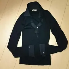 プロポのニットドレスシャツq(^-^q) フリル＆キラキラビジューボタン。