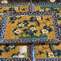 第壱陶器　九谷焼 花鳥図 角皿 5枚