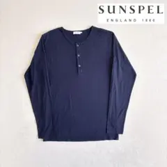 SUNSPEL サンスペル　ヘンリーネック 長袖カットソー　M ネイビーのサムネイル