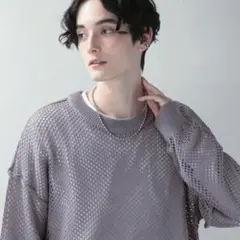 RAGEBLUE レイジブルー メッシュニットカットソー レイジブルー グレー