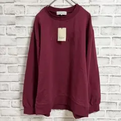 未使用タグ付☆ルスークホリデー フロント刺繍カットソー　長袖　ワイン M