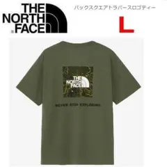 ザノースフェイス バックスクエアトラバースロゴTシャツ ニュートープ L