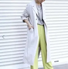 SLOBE IENA リネン混　ベルト付きコート