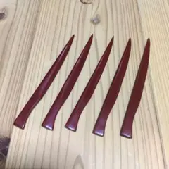 【中古】菓子楊枝 5本セット 溜塗りのサムネイル