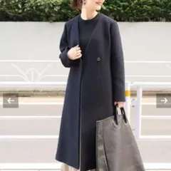 【2月に処分/最終値下げ】ネイビー ダブルボタン ロングコート