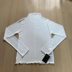 ★未使用★【NICE CLAUP】シアーカットソー長袖 ホワイトフリーサイズ★