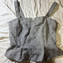 ハニーズ　グレー系チェック ペプラムビスチェ Lサイズ　honeys