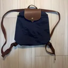 LONGCHAMP リュック　ネイビー　ブラウン