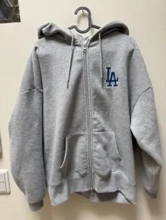 MLB公式 ロサンゼルス・ドジャース LA 刺繍ロゴ ジップパーカー