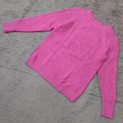 ★b2647 GAP ギャップ【L】ピンク ケーブルニット 長袖セーター
