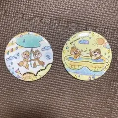 ディズニー　チップとデール　缶バッジ　2個セット