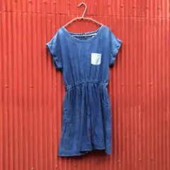デニム インディゴ ワンピース オールインワン ヴィン ビンテージ レトロ 個性