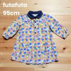 futafuta 花柄ワンピース 総柄ワンピ 95cm 丸襟 春秋子供服