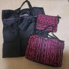 FAUCHON エコバッグセット 黒 ピンク