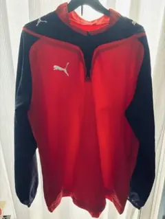 【美品】PUMAハーフジップ ピステ L 赤黒 男女OK