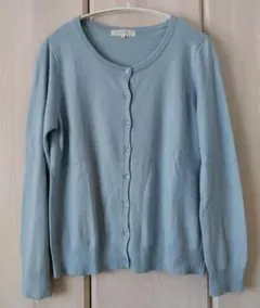 【grove】★グローブ★ウール混カーディガン★ブルー（M）