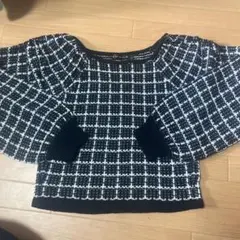 GORGE ツイード風 ニット 長袖 ブラック