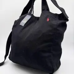 未使用 タグ付き ポロラルフローレン キャンバス 2way トート バッグ 刺繍