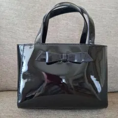 AOKI LES MUSE 黒 リボン ハンドバッグ トートバッグ 入学式 就職