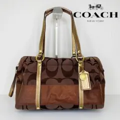 803　COACH　コーチ　シグネチャー　ショルダーバック　肩掛け　ハンドバッグ