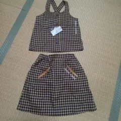 ジェニィ チェック柄トップスとスカートセット 150cm