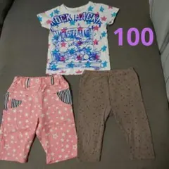 Tシャツとパンツ2着の3点セット 100cm