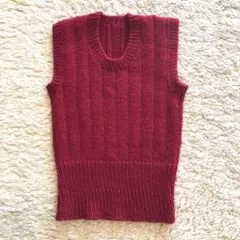 手編みノースリーブニットベスト