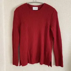 UNITED ARROWS リブニット 長袖セーター レッド