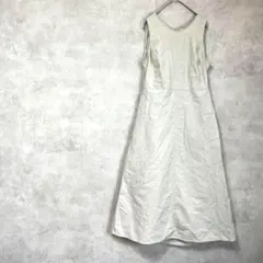 GU リネンブレンドバックオープンワンピース　大きいサイズ　ノースリーブ　ロング
